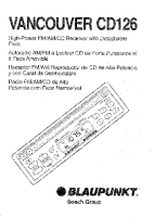 Blaupunkt Vancouver-CD-126 - Owners Manual